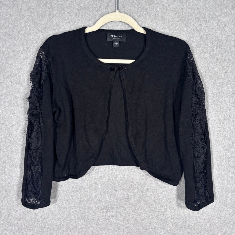 Lace Sleeve Cropped Shrug Cardigan Large Feminine Whimsigoth Romantic Coquette